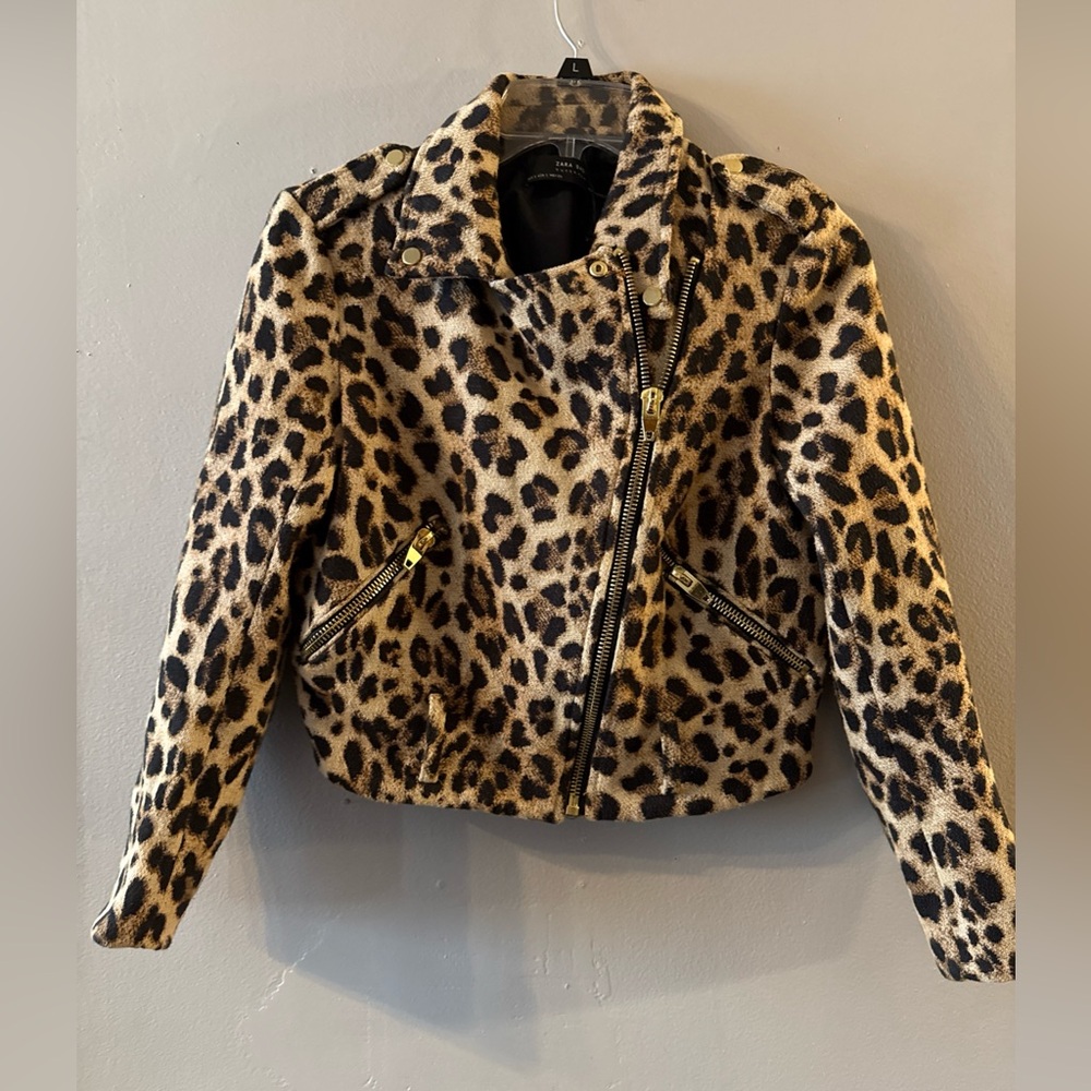Zara Animal Print Leopard Short Jacket Rare Bloggers  SMALL  NV
